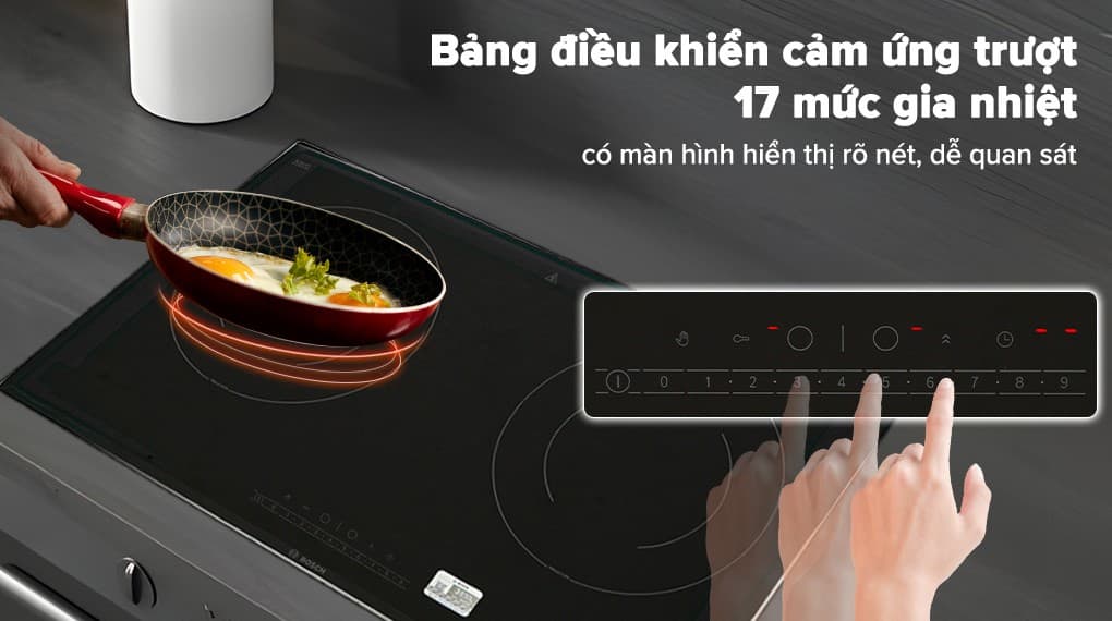 Bảng điều khiển cảm ứng trượt 17 mức nhiệt thao tác nấu đơn giản hơn Bảng điều khiển cảm ứng trượt 17 mức nhiệt thao tác nấu đơn giản hơn