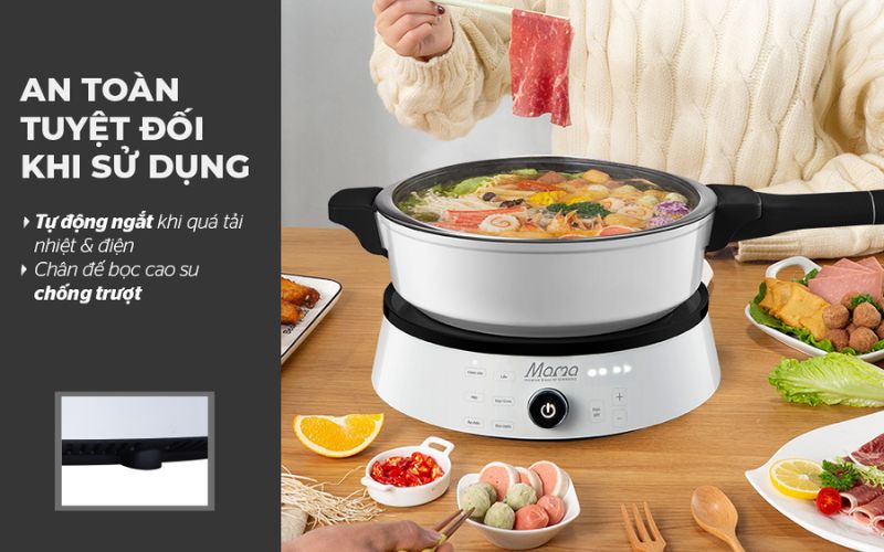 Chế độ tự động ngắt an toàn của bếp Sunhouse MAMA SHD6885 bảo vệ người dùng hiệu quả Chế độ tự động ngắt an toàn của bếp Sunhouse MAMA SHD6885 bảo vệ người dùng hiệu quả