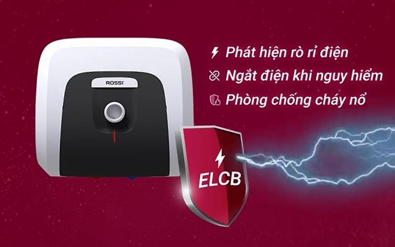 Bình nóng lạnh Rossi 15l tích hợp ELCB giúp bảo vệ gia đình khỏi các nguy cơ rò rỉ điện Bình nóng lạnh Rossi 15l tích hợp ELCB giúp bảo vệ gia đình khỏi các nguy cơ rò rỉ điện