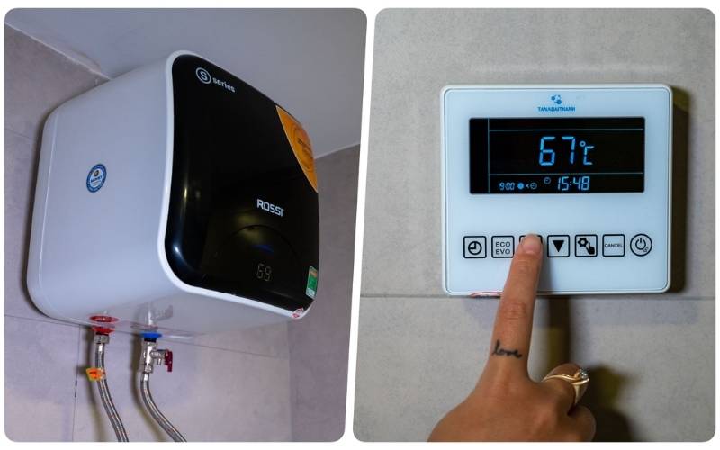Thiết kế hiện đại của Rossi giúp người dùng dễ dàng điều chỉnh nhiệt độ mong muốn