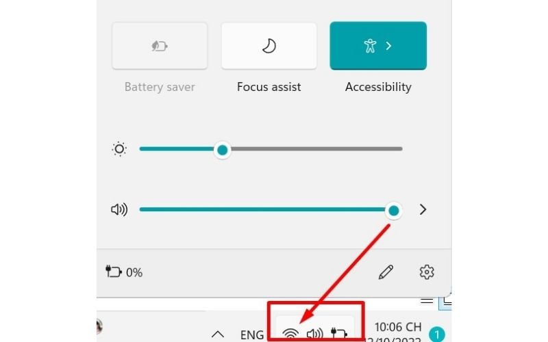 Click trỏ chuột vào biểu tượng Bluetooth để bật chế độ này.
