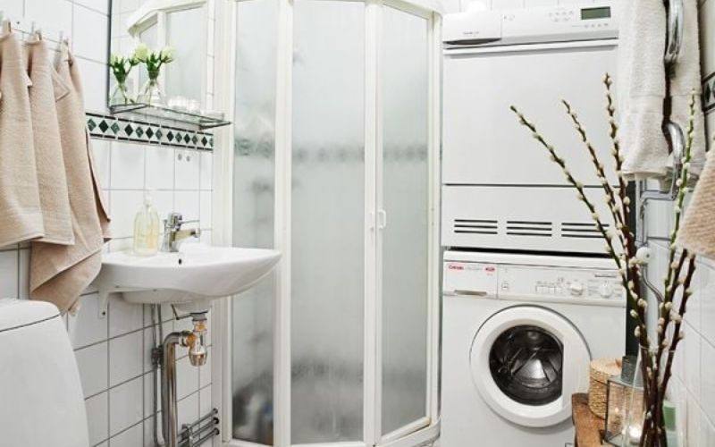 Vị trí thiếu thông gió làm máy giặt khó khô, dễ tích tụ độ ẩm bên trong