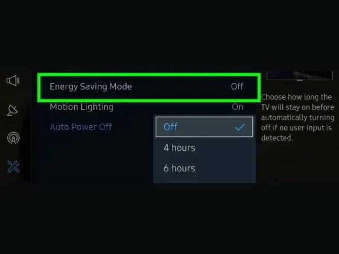 Kích hoạt chế độ tiết kiệm năng lượng sẽ tối ưu lượng điện năng tiêu thụ ở Tivi Sony 49 inch