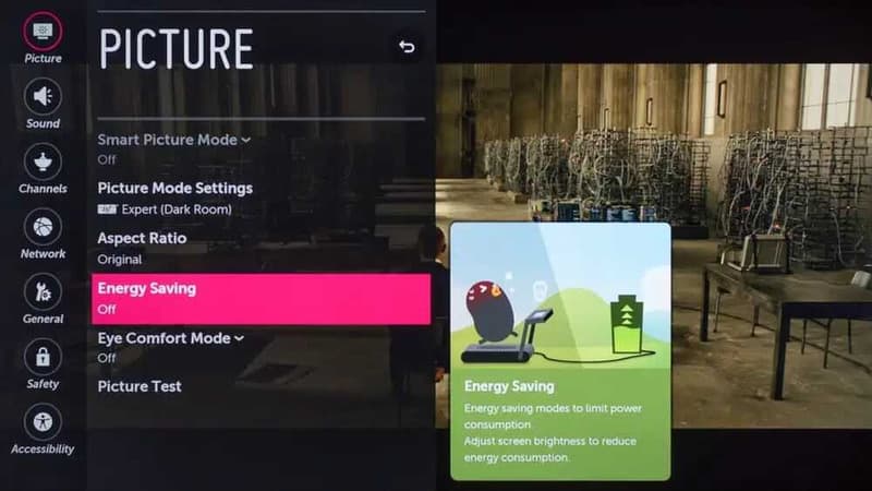 Chức năng giảm độ sáng trên tivi LG Chức năng giảm độ sáng trên tivi LG