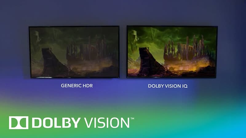 Công nghệ Dolby Vision IQ giúp tối ưu độ tương phản của hình ảnh theo độ sáng của môi trường xung quanh