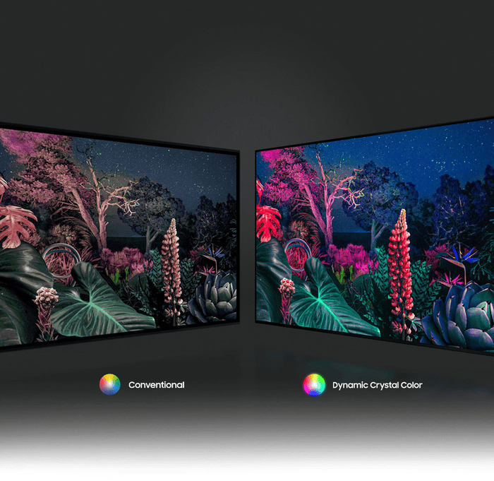 Công nghệ hiển thị màu sắc Dynamic Crystal Color và Crystal 4K giúp hình ảnh hiển thị sống động như thật ở mọi góc nhìn
