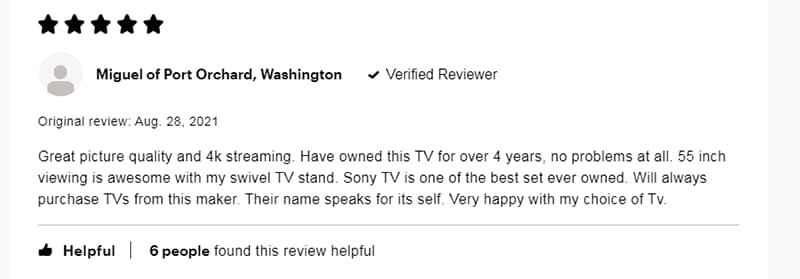 Khách hàng đánh giá Tivi Sony