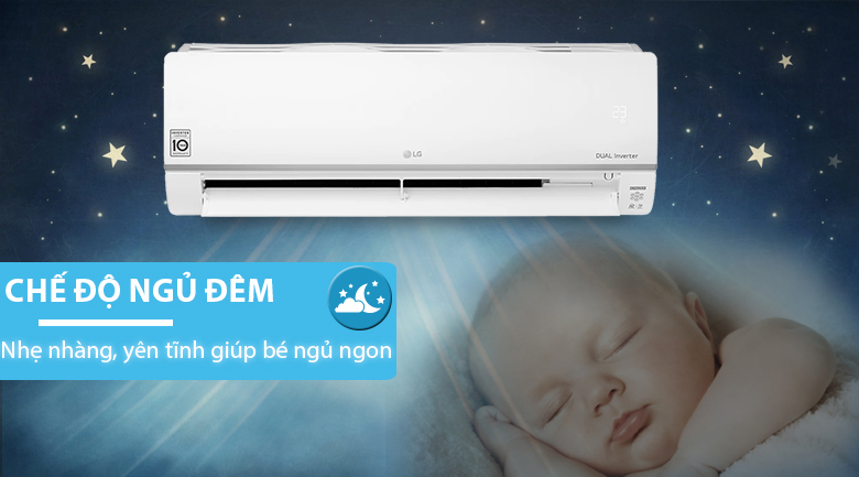 chế độ vận hành ban đêm cho phép điều hòa LG V13APIUV tự động điều chỉnh nhiệt độ