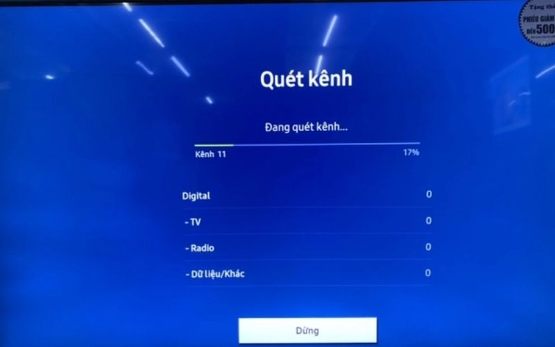 Việc nhấn nút khi đang dò kênh có thể làm gián đoạn quá trình dò tìm Việc nhấn nút khi đang dò kênh có thể làm gián đoạn quá trình dò tìm