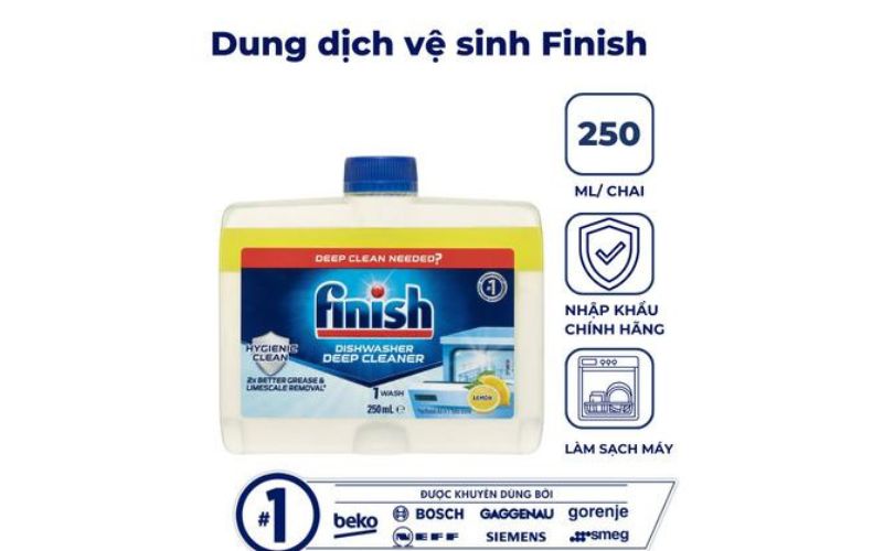 Dung dịch vệ sinh máy Finish chuyên dụng cho nhiều dòng máy rửa chén  Dung dịch vệ sinh máy Finish chuyên dụng cho nhiều dòng máy rửa chén