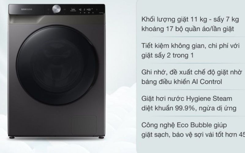 Máy giặt hơi nước Samsung hiện đại tích hợp nhiều công nghệ vượt trội  Máy giặt hơi nước Samsung hiện đại tích hợp nhiều công nghệ vượt trội