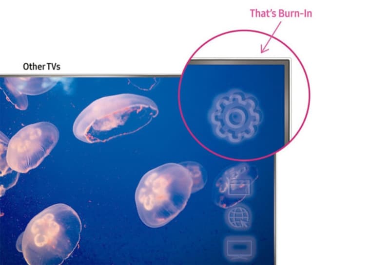 Hiện tượng burn in ở dòng Tivi OLED LG là rất hiếm gặp Hiện tượng burn in trên tivi oled lg