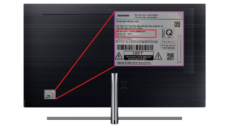 Tivi thường có các thông số, mẫu máy, năm sản xuất ở in ở mép sau máy Tivi thường có các thông số, mẫu máy, năm sản xuất ở in ở mép sau máy