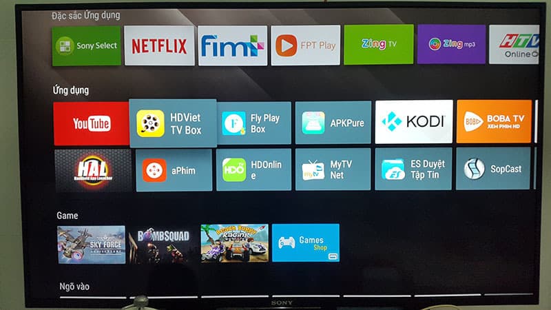 Kho ứng dụng phong phú trên Android tivi Sony Kho ứng dụng phong phú trên Android tivi Sony