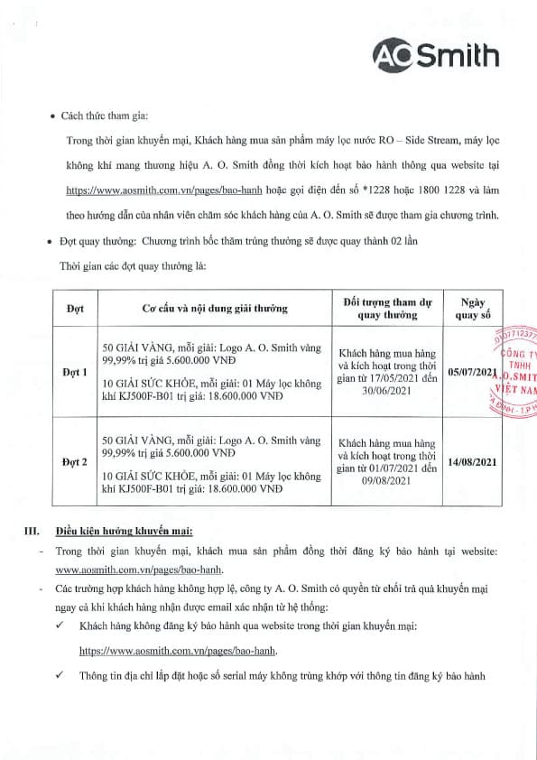 Khuyến mại lớn của AO Smith 2021 khi mua máy lọc không khí, máy lọc nước Khuyến mại lớn của AO Smith 2021 khi mua máy lọc không khí, máy lọc nước