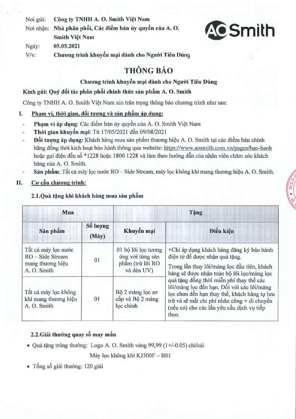 Khuyến mại lớn của AO Smith 2021 khi mua máy lọc không khí, máy lọc nước Khuyến mại lớn của AO Smith 2021 khi mua máy lọc không khí, máy lọc nước