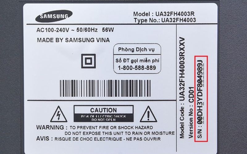 Đảm bảo số IMEI hoặc serial của tivi còn nguyên vẹn để bảo hành không bị từ chối