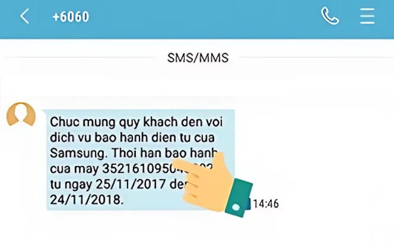 Tổng đài 6060 là nơi tiếp nhận thông tin kích hoạt bảo hành tivi Samsung qua tin nhắn SMS