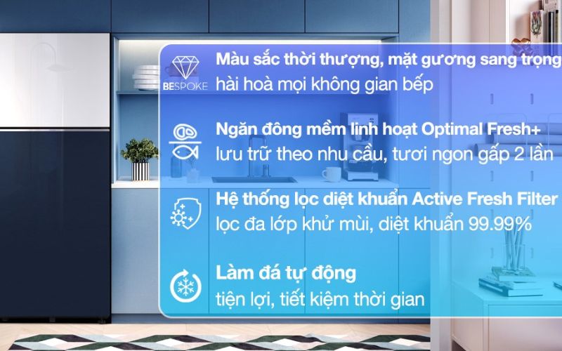   Tủ Lạnh Samsung Bespoke Inverter 460 Lít RT47CB66868ASV