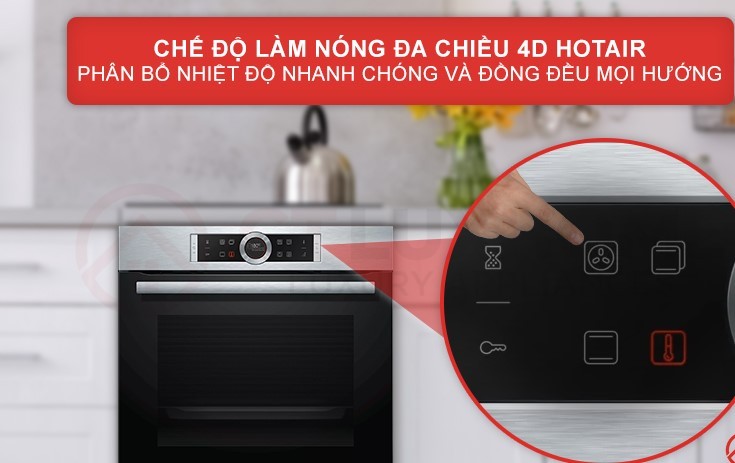 Chế độ 4D Hot Air phân bổ nhiệt nhanh chóng, đồng đều khắp khoang lò