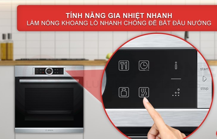  Chức năng Rapid Heating gia nhiệt làm nóng lò, nướng nhanh chóng hơn