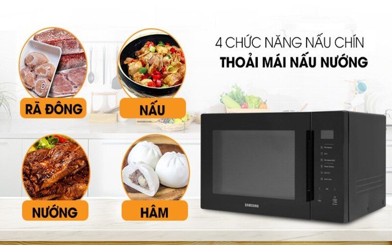 Đa chức năng nấu - hâm nóng - rã đông - nướng đáp ứng mọi nhu cầu sử dụng