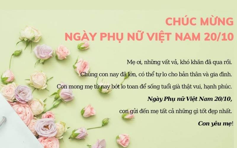 Mẫu thiệp chúc mừng 20/10 tặng mẹ đẹp Mẫu thiệp chúc mừng 20/10 tặng mẹ đẹp