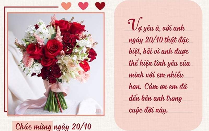 Mẫu thiệp chúc mừng 20/10 cho vợ đẹp, độc Mẫu thiệp chúc mừng 20/10 cho vợ đẹp, độc