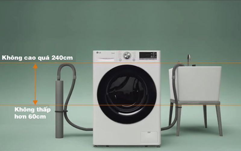 Cần hạ thấp vị trí ống xả nếu quá cao để tránh tình trạng lỗi E1 trên máy giặt Cần hạ thấp vị trí ống xả nếu quá cao để tránh tình trạng lỗi E1 trên máy giặt