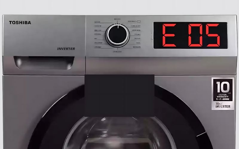 Lỗi E5 xuất hiện trên màn hình máy giặt Toshiba, báo hiệu sự cố trong hệ thống cấp nước Lỗi E5 xuất hiện trên màn hình máy giặt Toshiba, báo hiệu sự cố trong hệ thống cấp nước