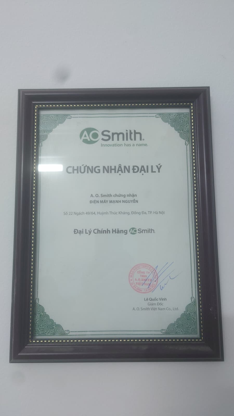 Đại lý máy lọc nước AO Smith chính hãng uy tín tại Hà Nội