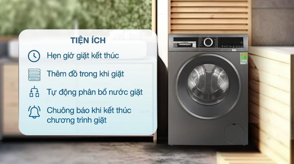 Các tiện ích nổi bật sử dụng máy giặt Bosch thoải mái, hiệu quả hơn  Các tiện ích nổi bật sử dụng máy giặt Bosch thoải mái, hiệu quả hơn
