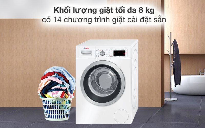 Khối lượng giặt 8Kg, 14 chương trình giặt giặt giũ thoải mái, tiện nghi hơn Khối lượng giặt 8Kg, 14 chương trình giặt giặt giũ thoải mái, tiện nghi hơn