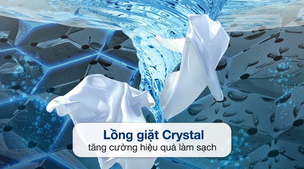 Lồng giặt Crystal giặt sạch, chà xát quần áo nhẹ nhàng, không bị hư hỏng Lồng giặt Crystal giặt sạch, chà xát quần áo nhẹ nhàng, không bị hư hỏng