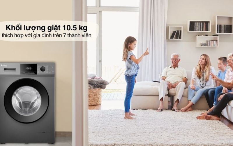 Khối lượng giặt 10.5Kg, ��a chương trình đáp ứng mọi nhu cầu giặt giũ cao Khối lượng giặt 10.5Kg, đa chương trình đáp ứng mọi nhu cầu giặt giũ cao