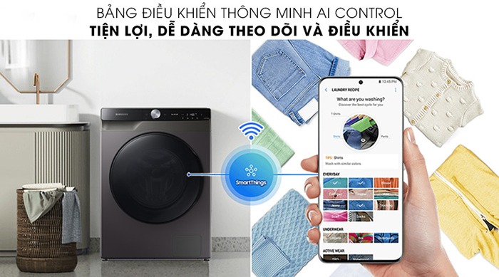 Máy giặt lồng ngang Samsung AI 14KG WD14TP44DSB/SV Máy giặt lồng ngang Samsung AI 14KG WD14TP44DSB/SV