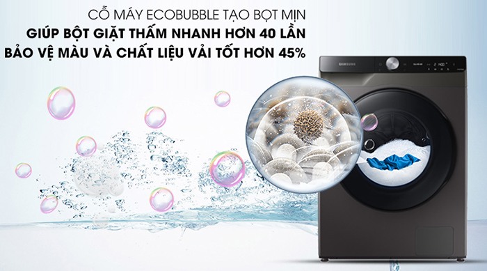 Máy giặt lồng ngang Samsung AI 14KG WD14TP44DSB/SV Máy giặt lồng ngang Samsung AI 14KG WD14TP44DSB/SV