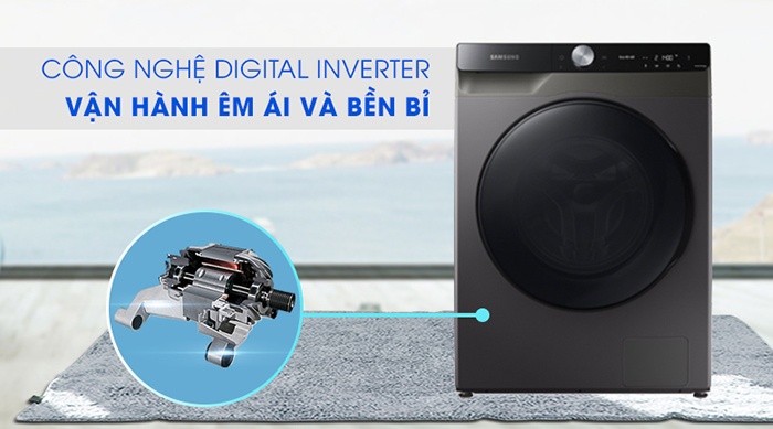 Máy giặt lồng ngang Samsung AI 14KG WD14TP44DSB/SV