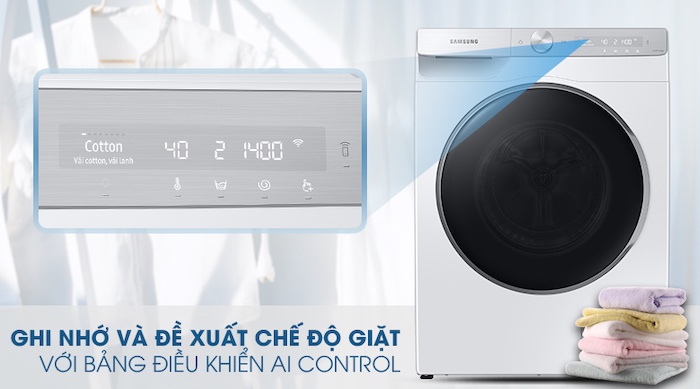 Máy giặt lồng ngang Samsung AI Inverter 9KG WW90TP44DSH/SV