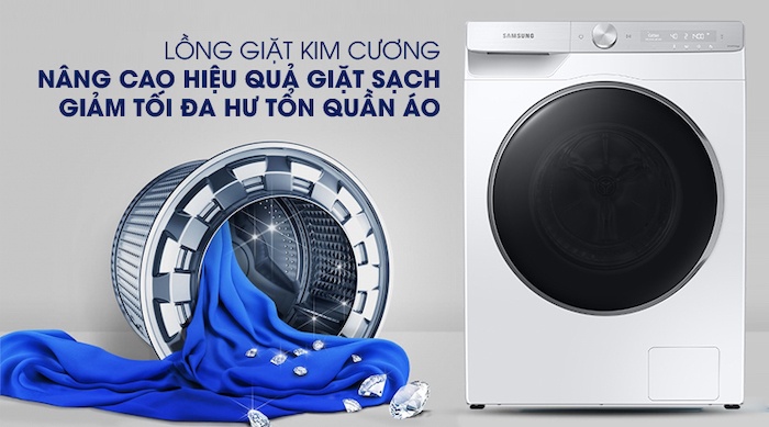 Máy giặt lồng ngang Samsung AI Inverter 9KG WW90TP44DSH/SV