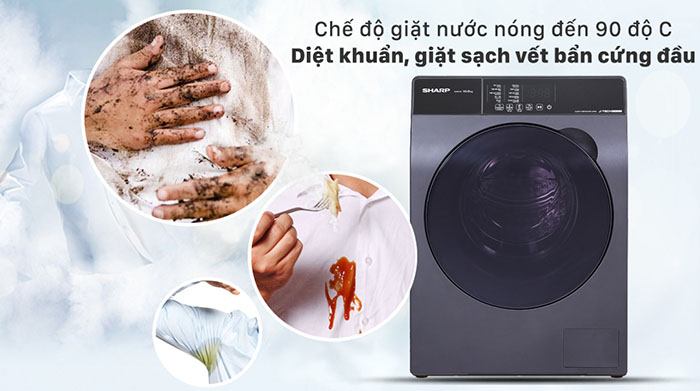 Máy giặt lồng ngang Sharp Inverter 10.5Kg ES-FK1054PV-S