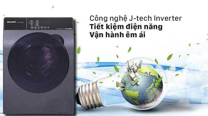 Máy giặt lồng ngang Sharp Inverter 10.5Kg ES-FK1054PV-S Máy giặt lồng ngang Sharp Inverter 10.5Kg ES-FK1054PV-S