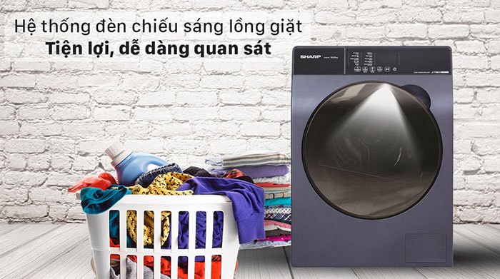 Máy giặt lồng ngang Sharp Inverter 10.5Kg ES-FK1054PV-S