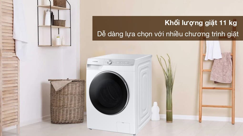  Khối lượng 11Kg cùng 21 chương trình tiện lợi phục vụ tốt mọi nhu cầu giặt giũ