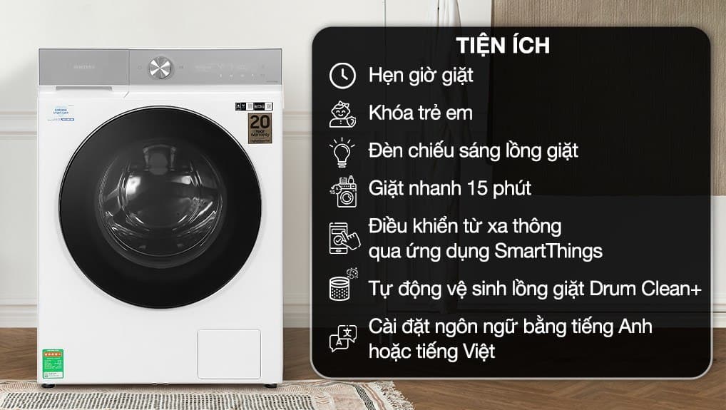  Các tính năng đặc biệt nâng cấp tiện ích, sự hiệu quả cho quá trình giặt giũ