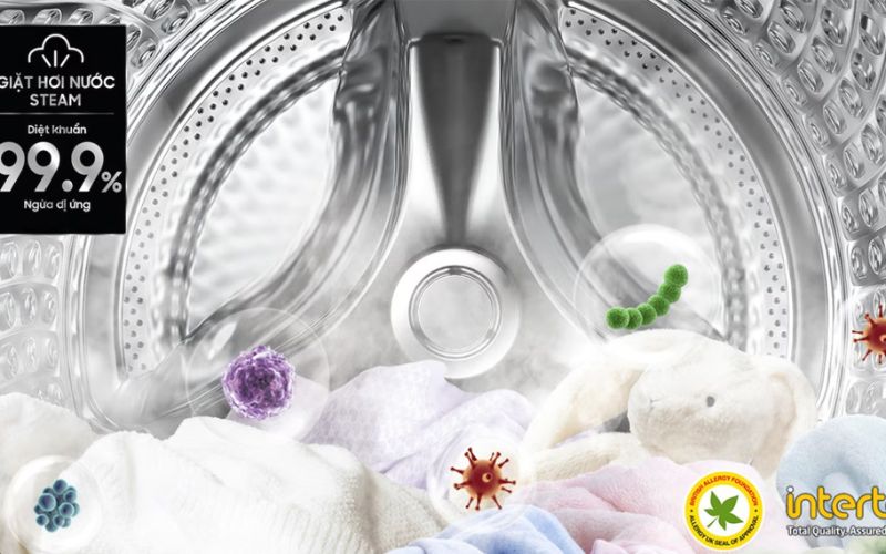  Công nghệ Hygiene Steam diệt 99.9% vi khuẩn, tác nhân dị ứng