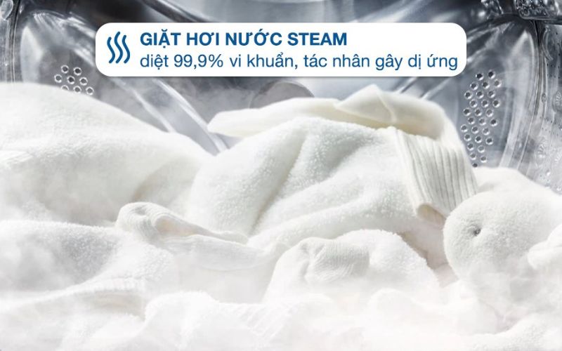  Công nghệ Steam loại bỏ hơn 99.9% vi khuẩn, tác nhân dị ứng