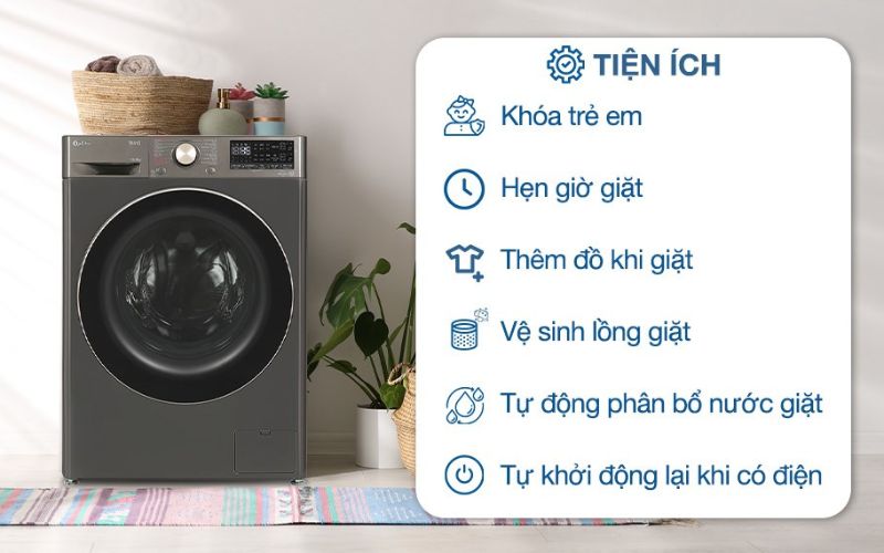  Nhiều tiện ích đặc biệt hỗ trợ sử dụng máy giặt sấy LG hiệu quả hơn