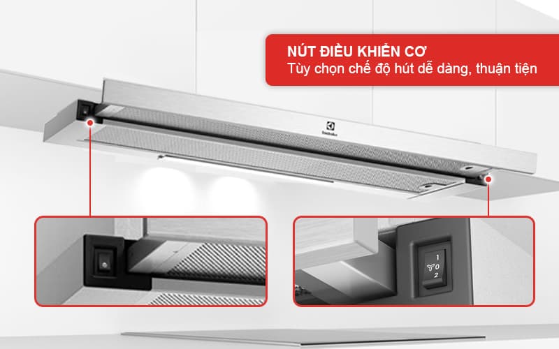 Các nút điều khiển phím cơ đơn giản điều chỉnh nhanh giữa 2 mức gió Các nút điều khiển phím cơ đơn giản điều chỉnh nhanh giữa 2 mức gió