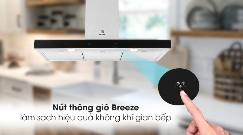 Chế độ thông gió Breeze cho không gian bếp được làm sạch hiệu quả